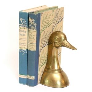 Single Vintage Brass Duck Head Bookend